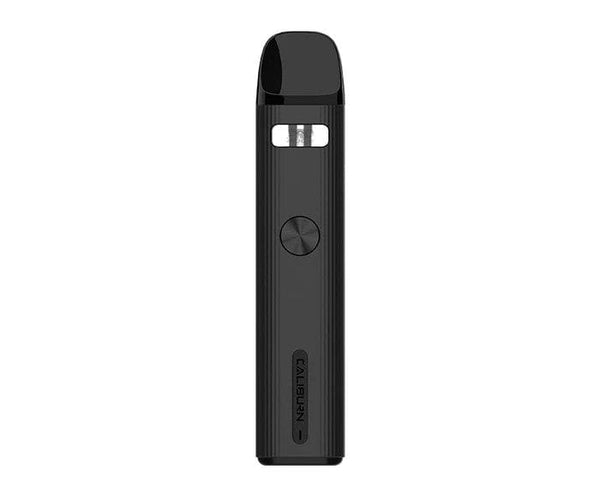 Uwell CALIBURN G2 18W pod system device with compact design and mouthpiece, showing the sleek hardware in a close-up.