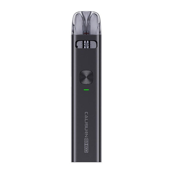 Uwell CALIBURN G3 ECO Pod System hardware with sleek design and compact body, featuring a mouthpiece and battery indicator.