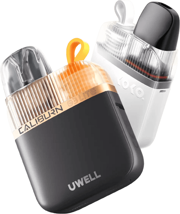 UWELL Caliburn G3 Lite KOKO pod system device with sleek design and compact hardware for vaping.