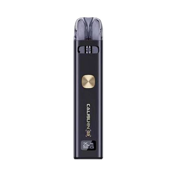 Uwell CALIBURN G3 Pod System vape device with sleek design and mouthpiece, featuring hardware components for vaping.