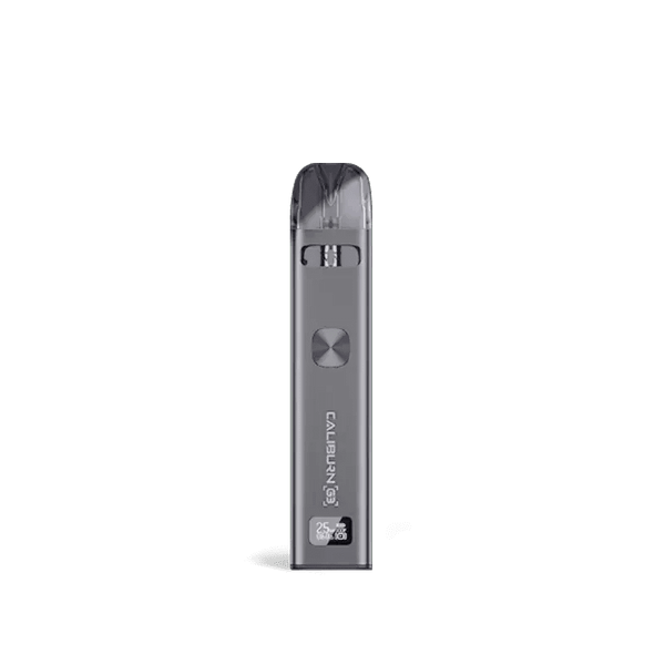 Uwell CALIBURN G3 Pod System vape device with sleek design and mouthpiece, featuring adjustable airflow and compact hardware.
