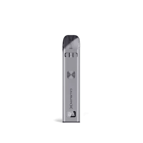 Uwell CALIBURN G3 Pod System hardware with sleek design, compact size, and integrated mouthpiece for vaping.