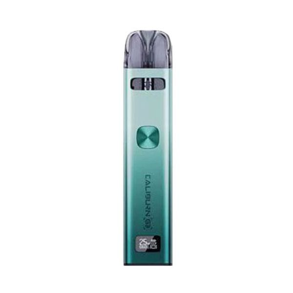 Uwell CALIBURN G3 pod system vape device with sleek design and ergonomic mouthpiece, branded UWELL.
