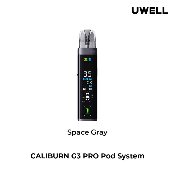 UWELL Caliburn G3 Pro 35W Pod System hardware, compact vape device with sleek design and adjustable wattage.