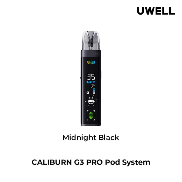 UWELL CALIBURN G3 Pro 35W pod system hardware with sleek design and compact form factor.