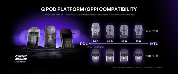 UWELL Caliburn G3 Pro 35W pod system device with sleek design and adjustable wattage, ideal for vaping enthusiasts.
