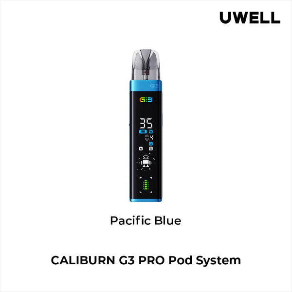 UWELL Caliburn G3 Pro 35W pod system, compact vape hardware with sleek design and adjustable wattage for versatile vaping.