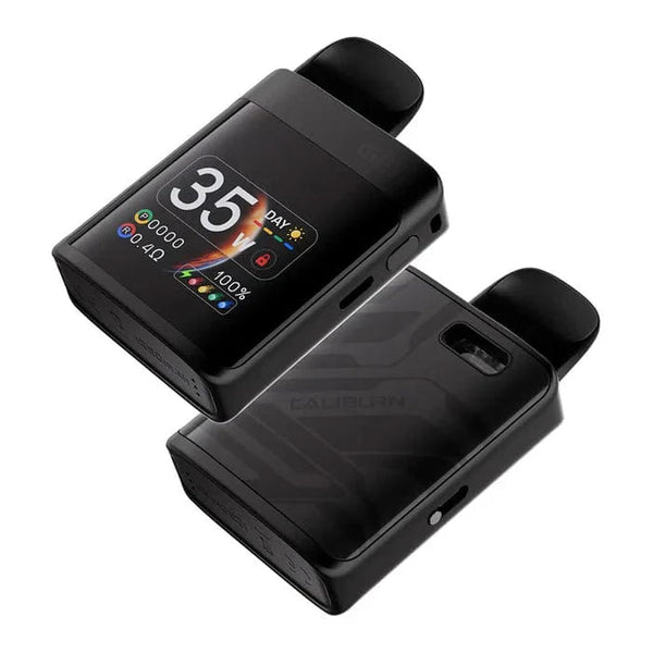 Uwell Caliburn G3 Pro KOKO 35W pod system vape device with sleek design and adjustable wattage buttons.