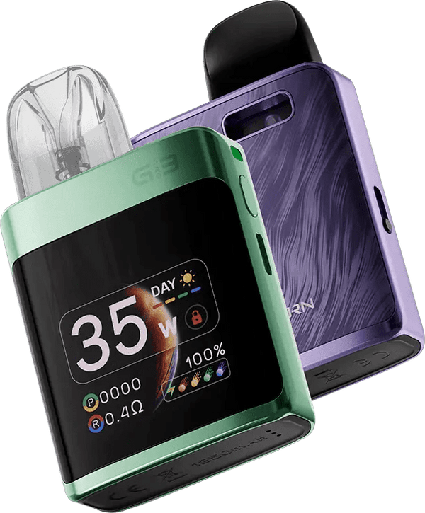 UWELL Caliburn G3 Pro KOKO 35W pod system hardware with sleek design and compact size, featuring a clear pod and modern finish.