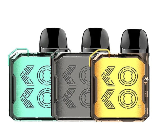 Uwell CALIBURN GK2 Vision 18W pod system with sleek design and mouthpiece, showcasing compact hardware for vaping.