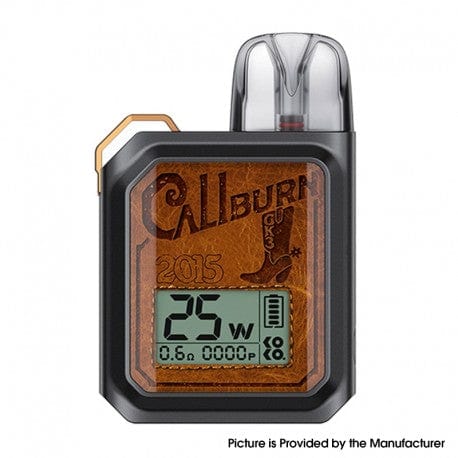 UWELL Caliburn GK3 25W pod system hardware with sleek design and compact build for vaping convenience.