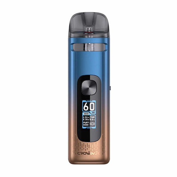 UWELL Crown X 60W pod system hardware with sleek design, compact size, and adjustable wattage for vaping.