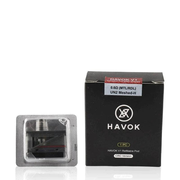 Uwell HAVOK V1 replacement vape pods for UWELL vaping device, showing sleek pod design and mouthpiece attachment.