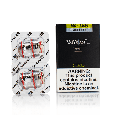 Uwell VALYRIAN 2 II replacement vape coils for Uwell vape tanks, showing a pack of coil cartridges with wicking material