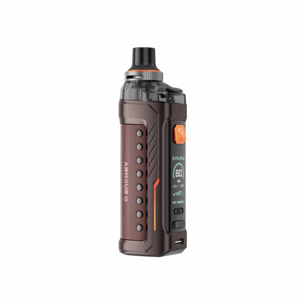 Vaporesso Armour G 80W pod kit with sleek black design, featuring a compact hardware device with adjustable settings and a pod component.