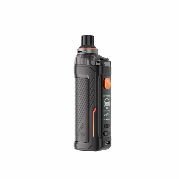 Vaporesso Armour G 80W Pod Kit showing the sleek black device with pod and adjustable airflow controls.