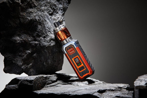 Vaporesso Armour Max Kit hardware with sleek design, featuring a mod device and tank for vaping, in a modern, compact style.