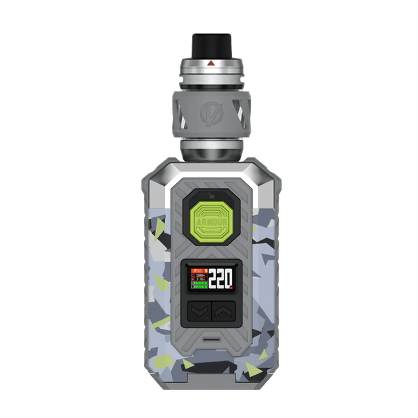 Vaporesso Armour Max Kit hardware with sleek design, featuring adjustable airflow and a large tank for vaping enthusiasts.