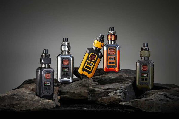 Vaporesso Armour Max Kit hardware with sleek black mod and tank for vaping, featuring ergonomic design and adjustable airflow.