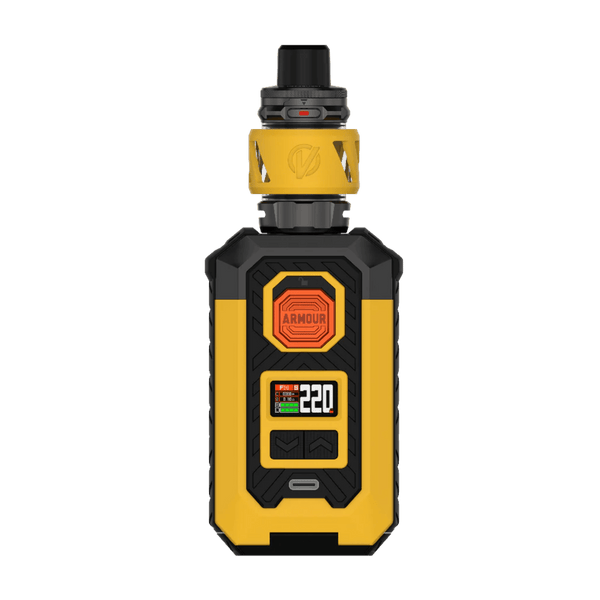 Vaporesso Armour Max Kit hardware with a sleek mod and tank, designed for vaping enthusiasts.