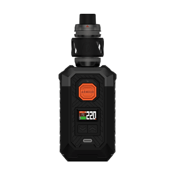 Vaporesso Armour Max Kit hardware with sleek design, featuring a vape mod and tank for vaping enthusiasts.