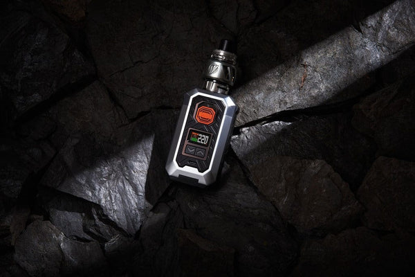Vaporesso Armour Max Kit, a vape hardware device with a sleek design and adjustable settings, ready for vaping.
