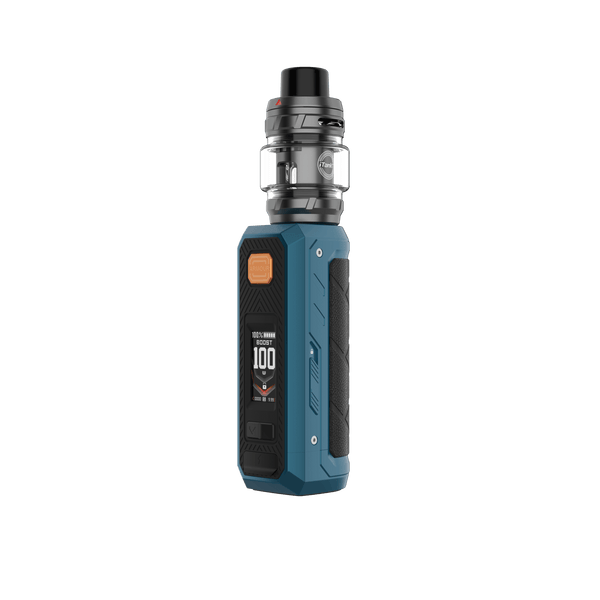 Vaporesso Armour Ultra 100W Starter Kit hardware with sleek design, featuring vape device and accessories for vaping.