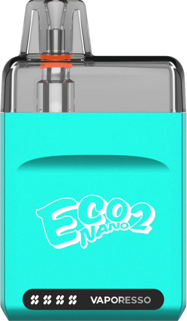 Vaporesso ECO Nano 2 pod system hardware with sleek design and compact size, featuring a rechargeable battery and replaceable pods.