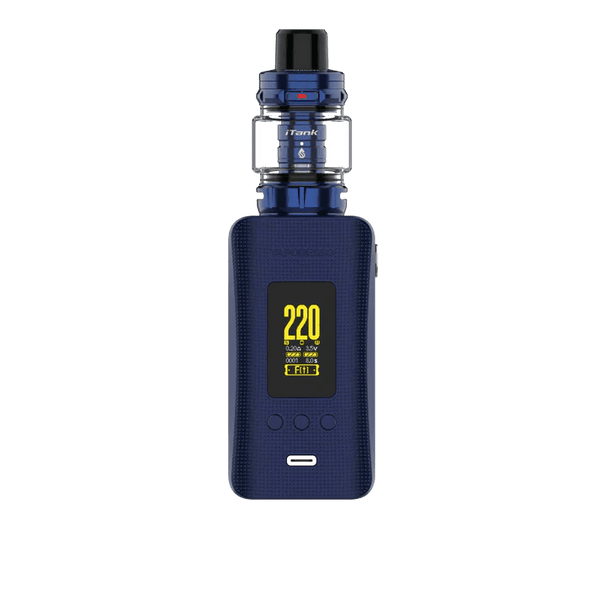 Vaporesso GEN 200 220W Starter Kit with iTank 2 Edition, featuring a sleek device with adjustable wattage and tank components.