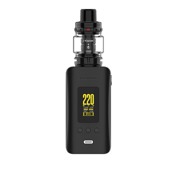 Vaporesso GEN 200 220W Starter Kit with iTank 2 Edition, featuring a sleek box mod and tank for vaping.