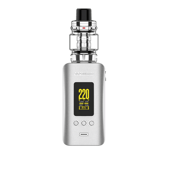 Vaporesso GEN 200 220W Starter Kit with iTank 2 Edition, featuring sleek hardware and adjustable wattage for vaping.