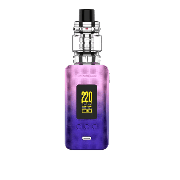Vaporesso GEN 200 220W Starter Kit with iTank 2 Edition, showing the sleek mod and tank setup for vaping.