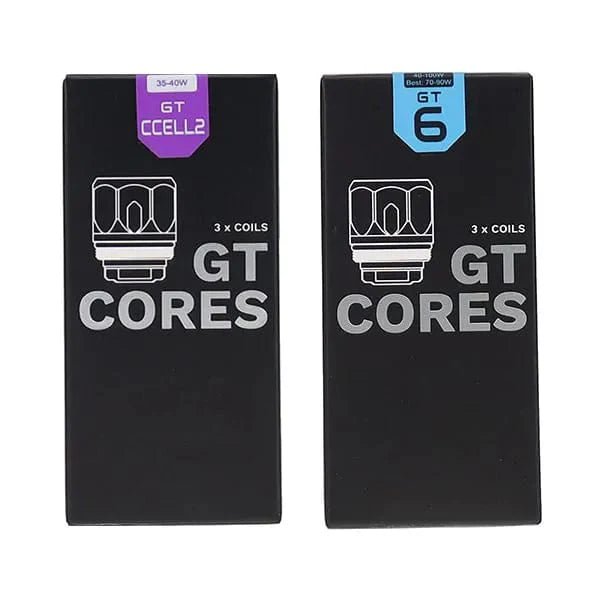 Vaporesso GT Core replacement coils for vape devices, showing multiple coil heads with metal and cotton wicking material.