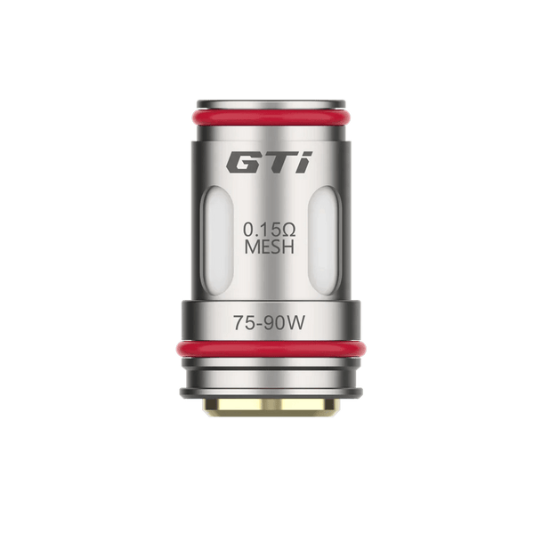Vaporesso GTi replacement coils for vape devices, showing multiple cylindrical coils with mesh and metal components.