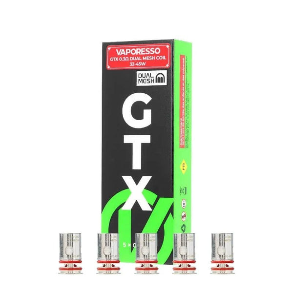 Vaporesso GTX Mesh replacement coils for vape devices, featuring mesh design for enhanced flavor and vapor production.