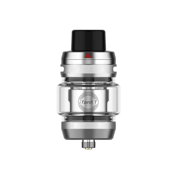 Vaporesso iTank T vape part, clear view of the sleek vape tank with glass chamber and metal accents, designed for compatible Vaporesso devices.