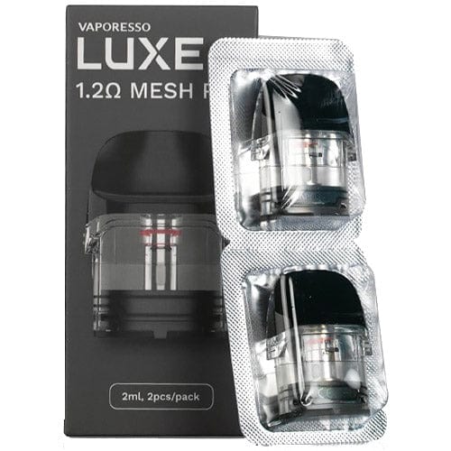 Vaporesso LUXE Q Replacement Pods for vape device, shown with transparent design and mouthpiece attachment.