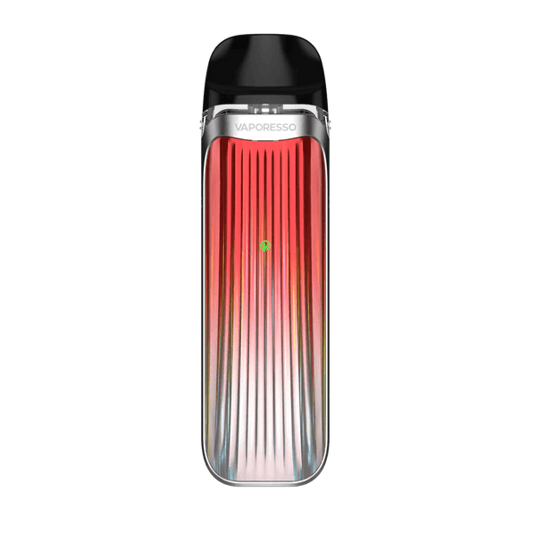 Vaporesso LUXE QS Pod System hardware with sleek design, featuring a compact vaporizer device in black and silver.