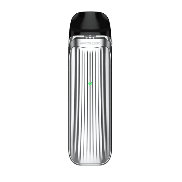 Vaporesso LUXE QS Pod System hardware with sleek design and compact size, featuring a pod cartridge and modern vaping features.