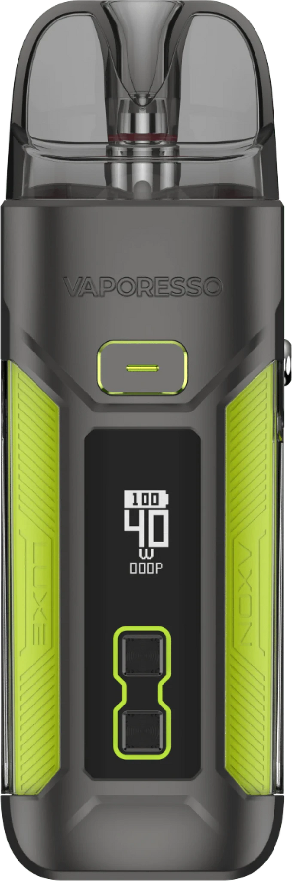 Vaporesso Luxe X Pro starter kit with sleek pod system and compact design, showcasing the device and included accessories.