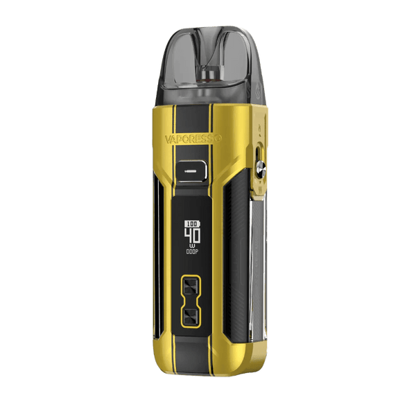 Vaporesso Luxe X Pro starter kit showing the sleek pod system and compact hardware design in black and silver.