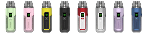 Vaporesso Luxe X2 40W pod system hardware with sleek design and integrated mouthpiece, ideal for vaping.