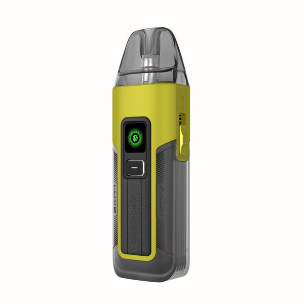 Vaporesso Luxe X2 40W pod system device with sleek design, compact hardware for vaping, in a close-up view.