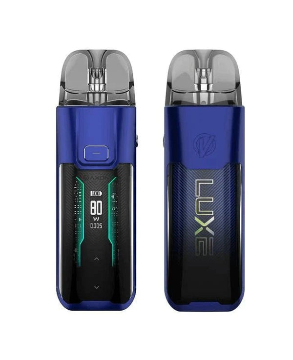Vaporesso LUXE XR Max 80W Pod Kit showing sleek device with adjustable settings and replaceable pod system.