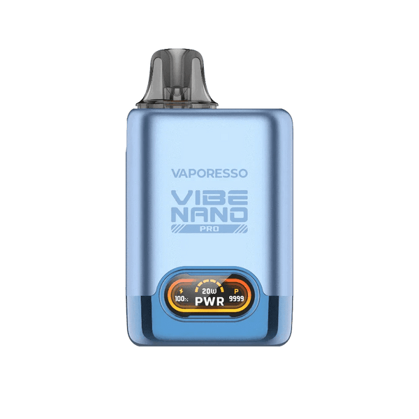 Vaporesso Vibe Nano PRO 24W pod system vape device with sleek design and adjustable wattage, close-up view of the hardware.