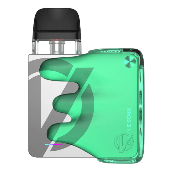 Vaporesso XROS 3 Nano Kit hardware with compact design, shown with sleek black finish and included vaping components.