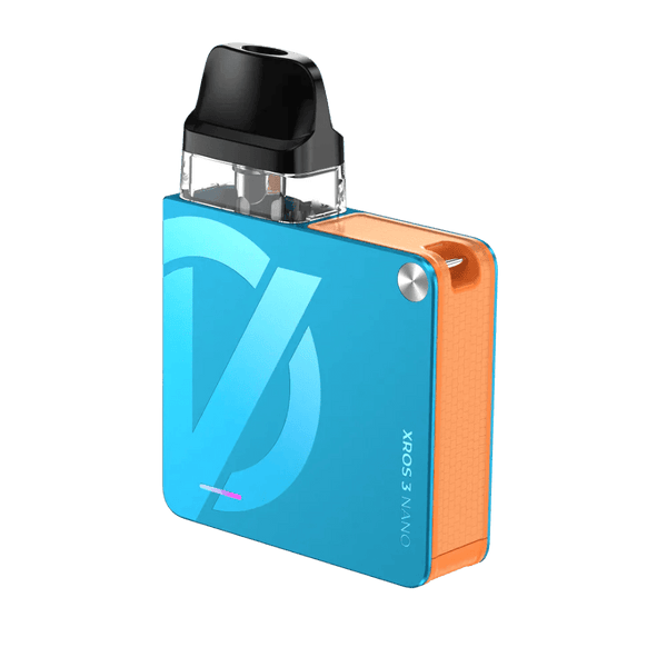 Vaporesso XROS 3 Nano Kit hardware with compact design and sleek black finish, featuring pod system and mouthpiece.