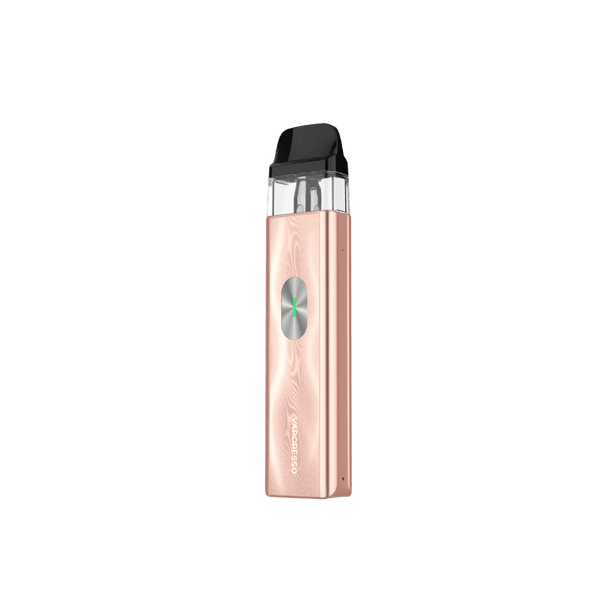 Vaporesso XROS 4 Mini Pod Kit hardware with sleek design, compact size, and replaceable pods for vaping.