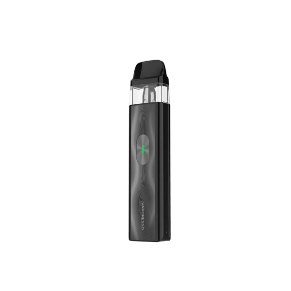 Vaporesso XROS 4 Mini Pod Kit showing compact hardware with sleek design and replaceable pods, ideal for vaping on the go.