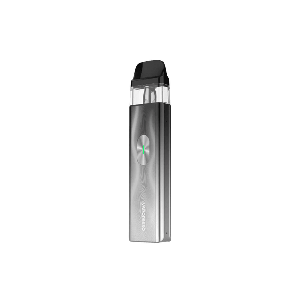 Vaporesso XROS 4 Mini Pod Kit hardware with sleek compact design and replaceable pod system for vaping.